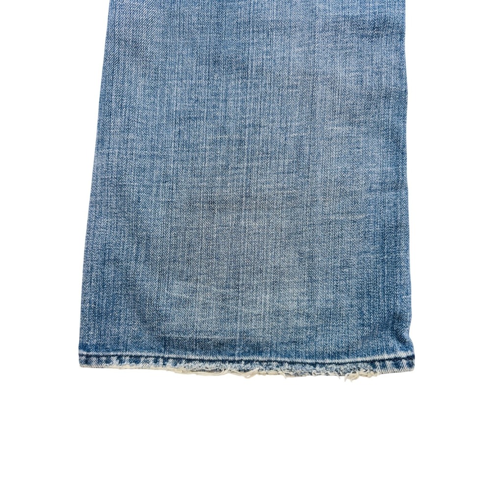7 For All Mankind Distressed Flare Jeans Women 32 Light Blue Low Rise Wide Leg - Picture 5 of 16